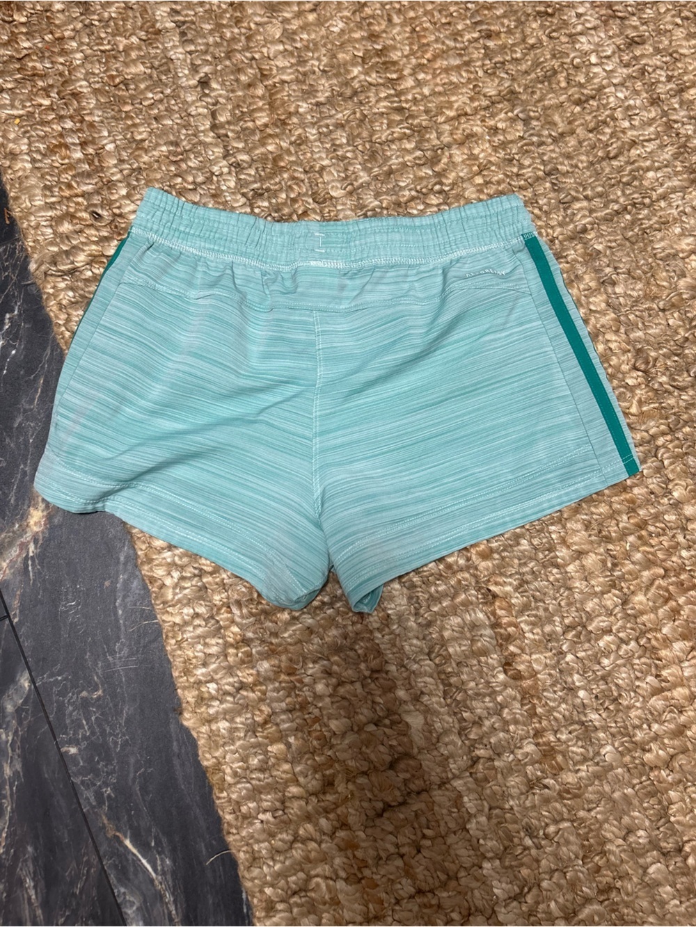 adidas Light Aqua Aero Ready Running Shorts with Teal Stripes - Picture 3 of 4